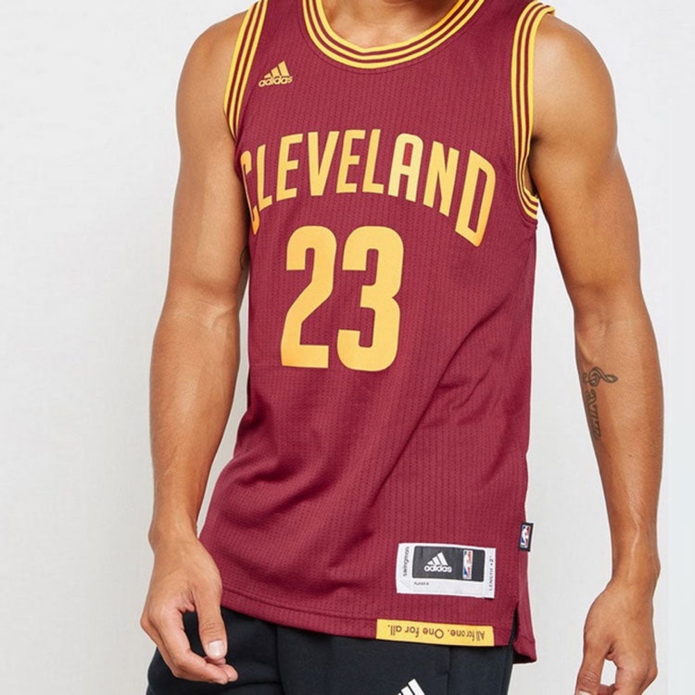 2015 adidas LEBRON JAMES Wine CLEVELAND CAVALIERS Men NBA Swingman Team